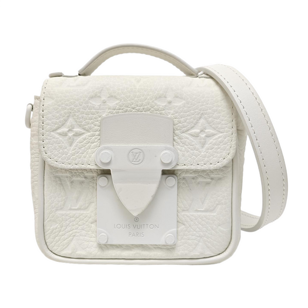 S LOCK Monogram Calfskin White