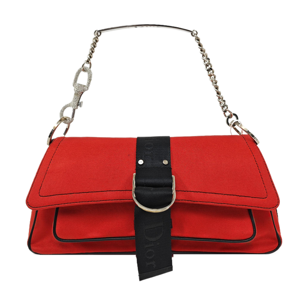 Fabric Top Handle Bag Red