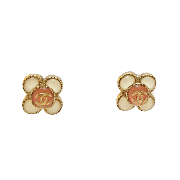 Resin White Stud Earrings