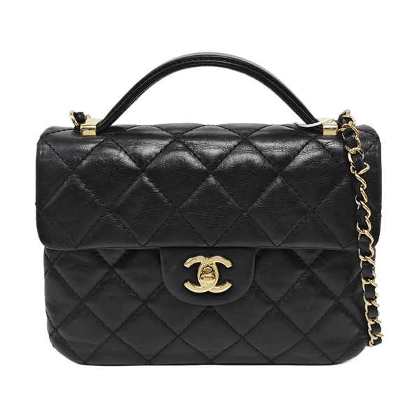 TRENDY CC Quilted Calfskin Black