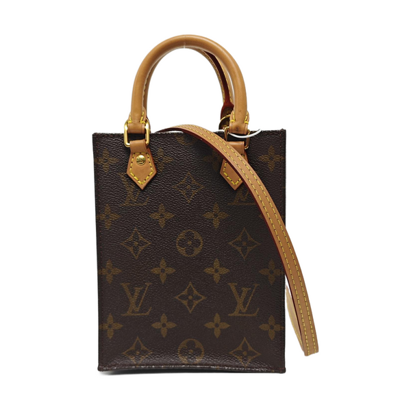 SAC PLAT Mini Monogram Coated Canvas Brown