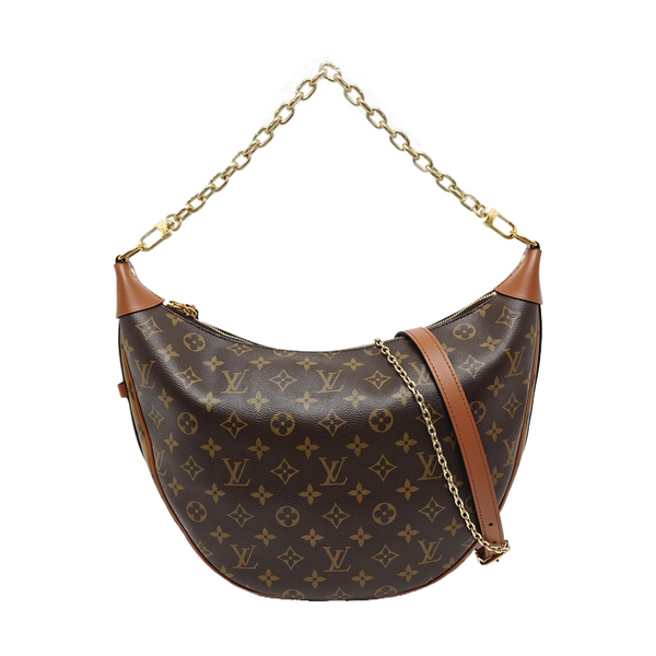 LOOP HOBO Monogram Coated Canvas Brown