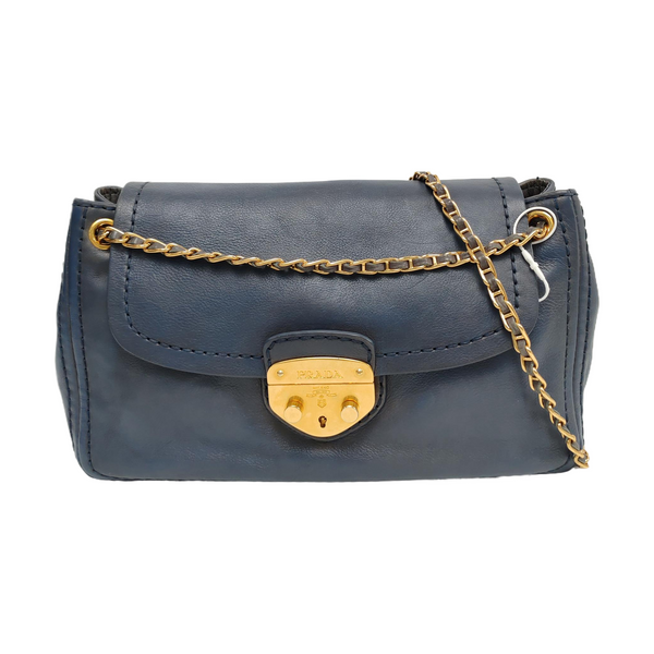 Calfskin Shoulder Bag Blue