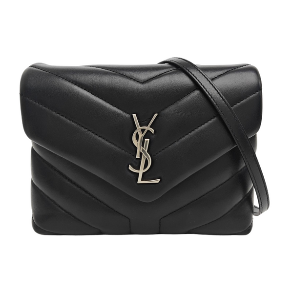 LOULOU Extra Small Chevron Calfskin Black