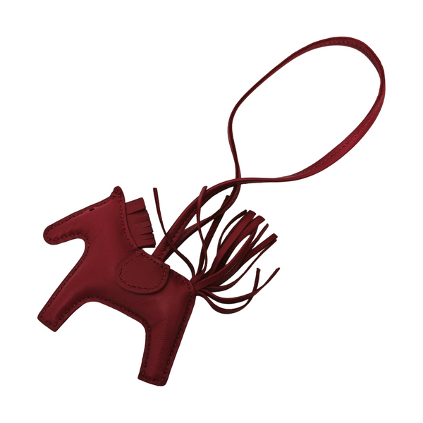 Leather Bag Charm Red