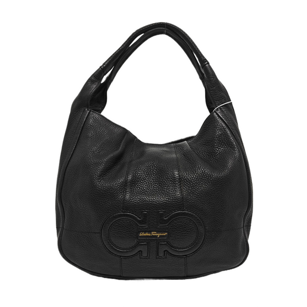 Gancini Quilted Calfskin Black