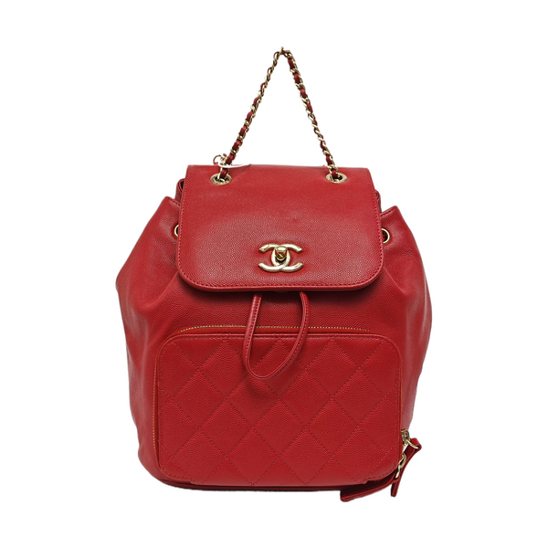 BUSINESS AFFINITY Quilted Grained Calfskin Red