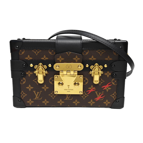 PETITE MALLE Monogram Coated Canvas Brown