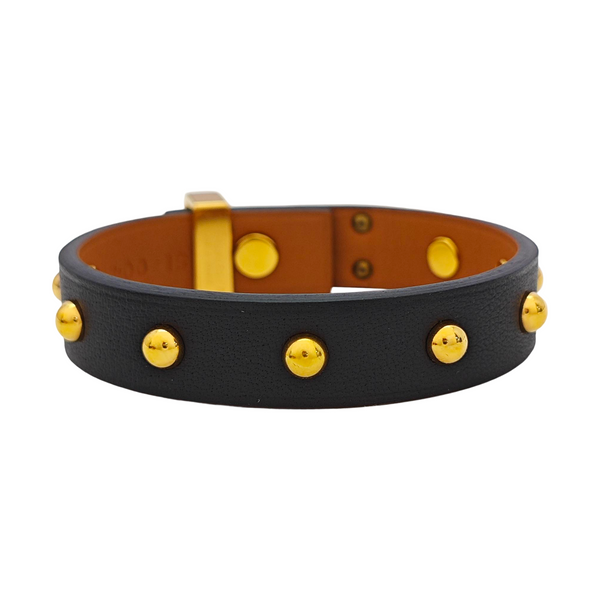 Leather Black Bangle
