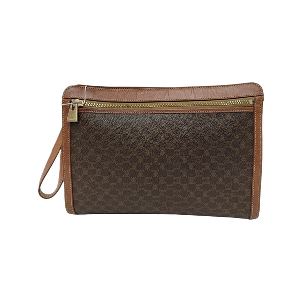 Authenticated pre-owned MACADAM CLUTCHES Coated Canvas Brown - Clutch at Looply