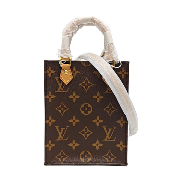 SAC PLAT Mini Monogram Coated Canvas Brown