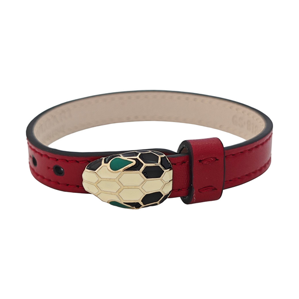 SERPENTI Leather Red Bangle