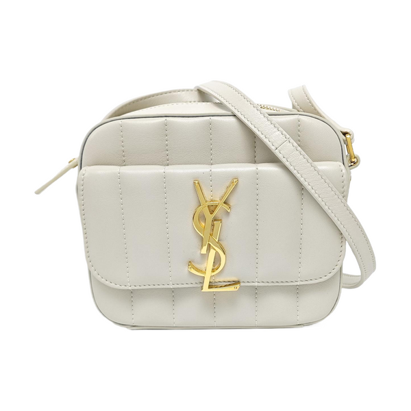 Quilted Calfskin Shoulder Bag White