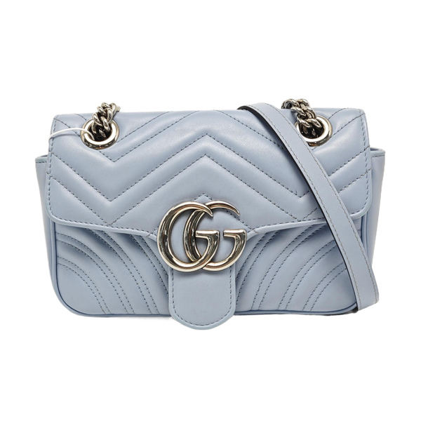 GG Marmont Small Quilted Calfskin Blue
