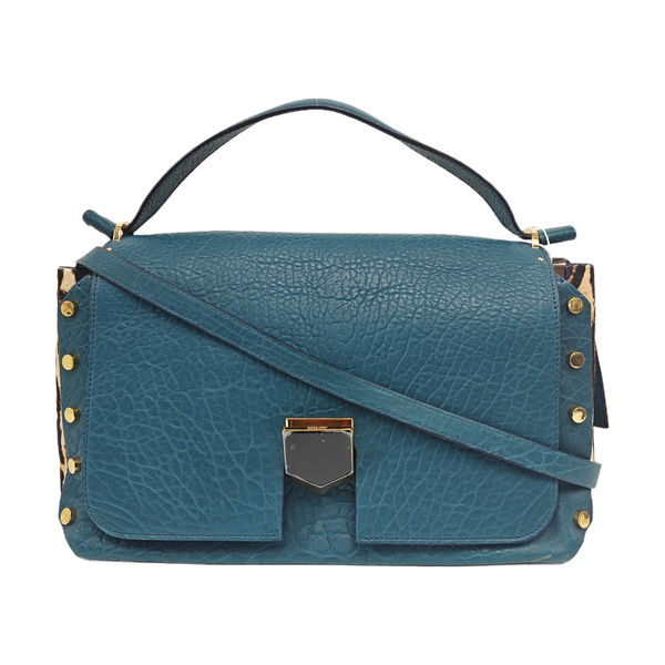 Calfskin Shoulder Bag Blue