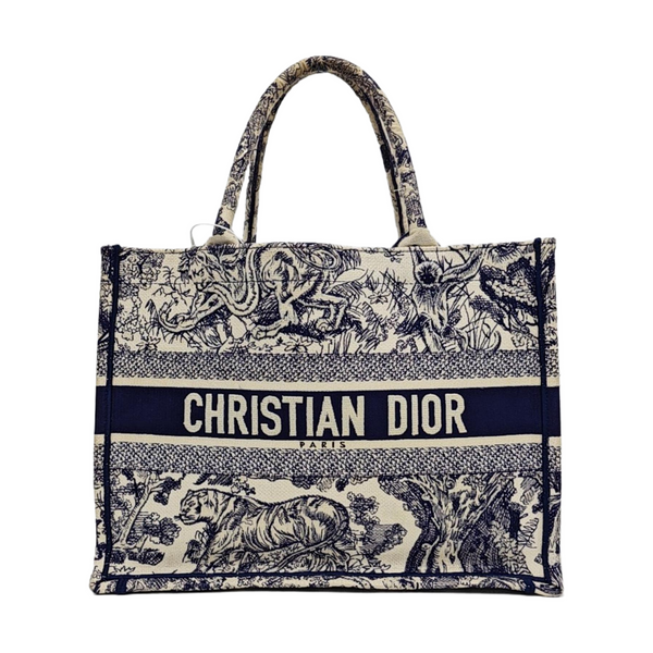 Authenticated pre-owned Book Tote Medium Canvas Blue - Tote Bag at Looply