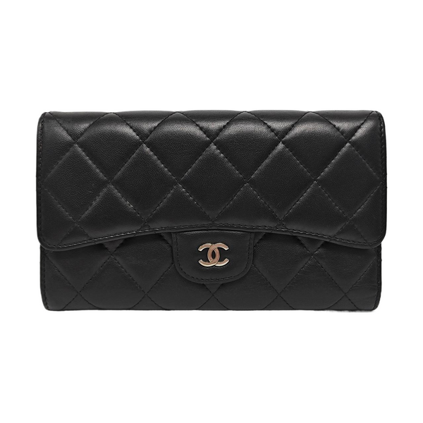 CLASSIC FLAP Mini Quilted Lambskin Black Wallet
