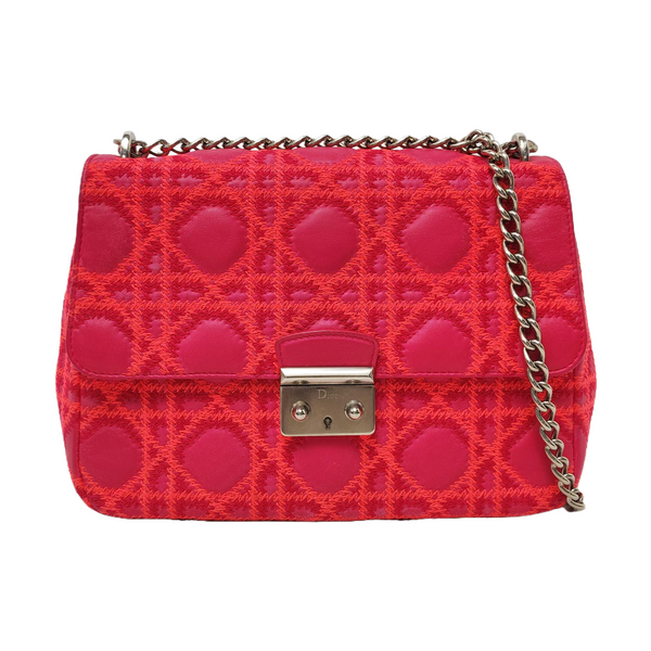 Authenticated pre-owned Miss Dior Cannage Lambskin Pink - Crossbody Bag at Looply