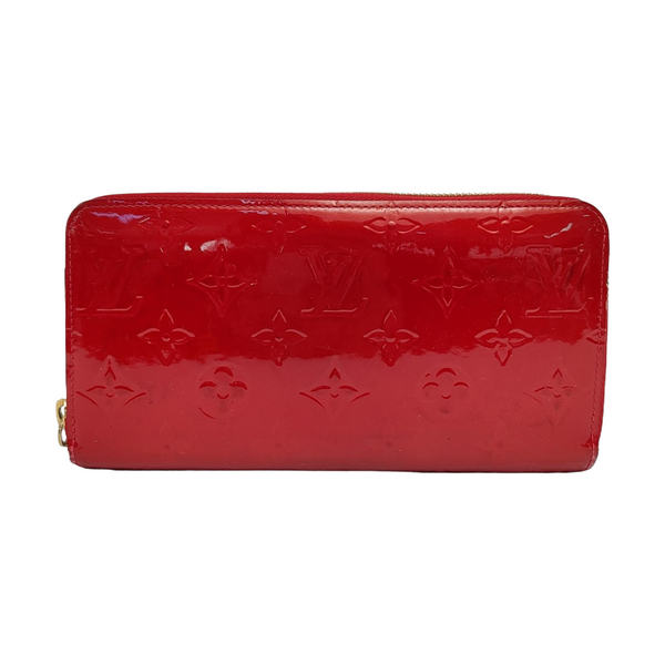 ZIPPY Monogram Patent Calfskin Red Wallet