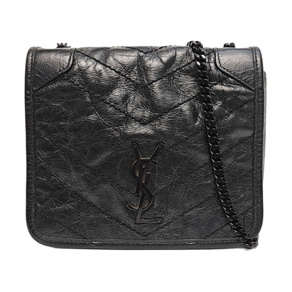 NIKI Mini Chevron Calfskin Black