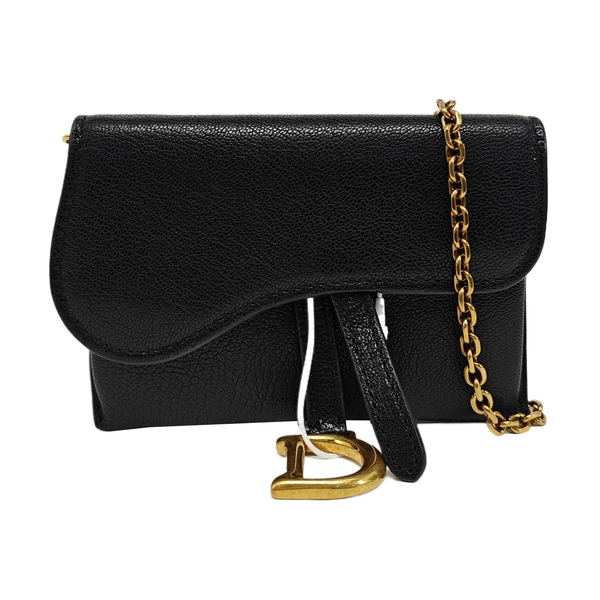 Saddle Mini Lambskin Black