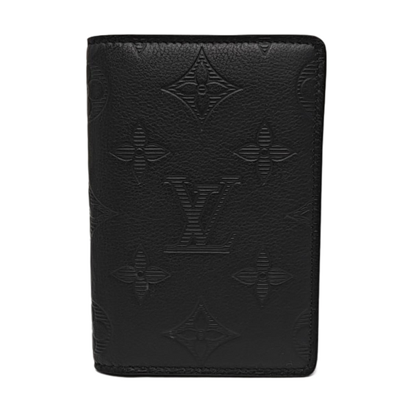 Monogram Calfskin Card Holder Black