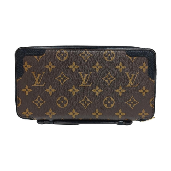 Monogram Coated Canvas Clutch Brown