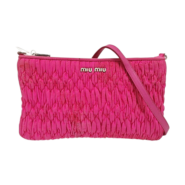 Quilted Fabric Shoulder Bag Red