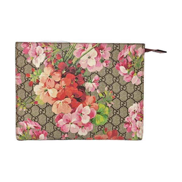 GG Blooms Large Monogram Coated Canvas Beige
