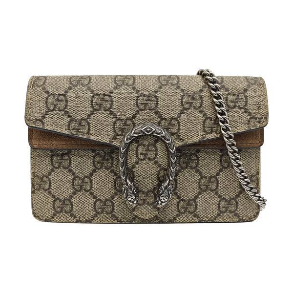 Dionysus Super Mini Monogram Coated Canvas Beige
