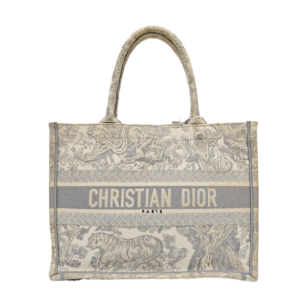 Authenticated pre-owned Book Tote Medium Canvas Grey - Tote Bag at Looply