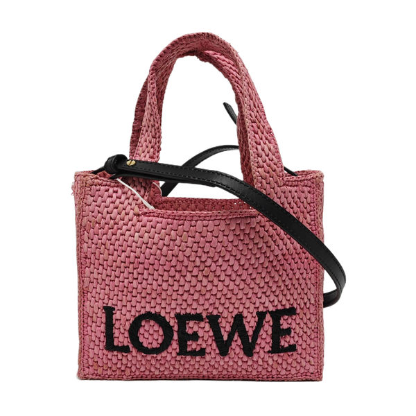 Font Tote Straw Pink