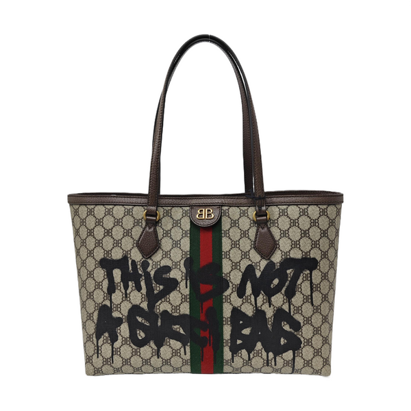 Coated Canvas Tote Bag Brown