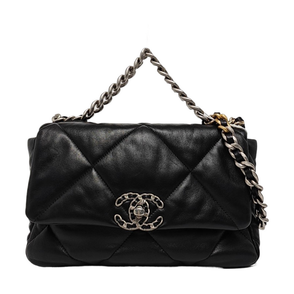 CHANEL 19 Large Quilted Lambskin Black