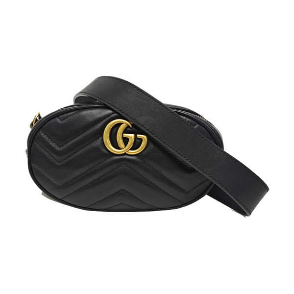 GG Marmont Super Mini Quilted Calfskin Black