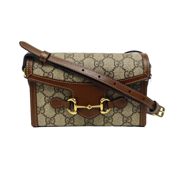 Horsebit 1955 Mini Monogram Coated Canvas Beige