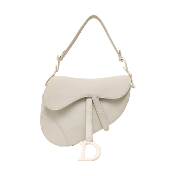 Saddle Small Calfskin White