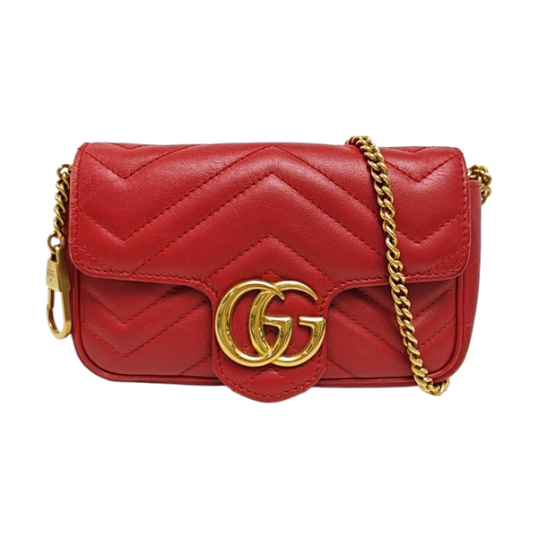GG Marmont Mini Quilted Calfskin Red