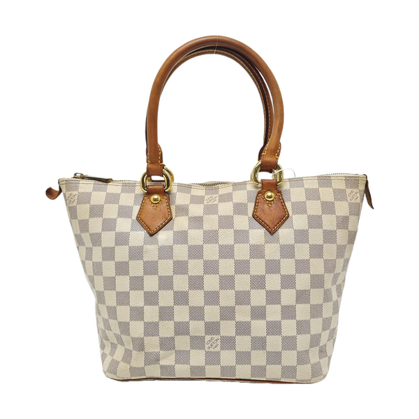 SALEYA PM Lona revestida Damier Azur Blanca