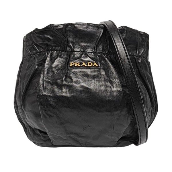Lambskin Bucket Bag Black