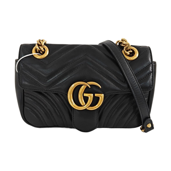 GG Marmont Small Quilted Calfskin Black