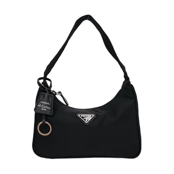 Authenticated pre-owned Re-Edition2000 Mini Nylon Black - Top Handle Bag at Looply