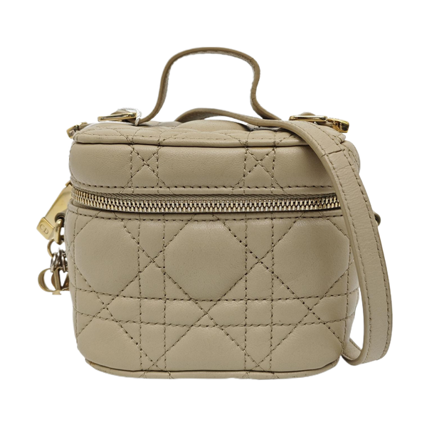 Lady Dior Super Mini Cannage Lambskin Beige