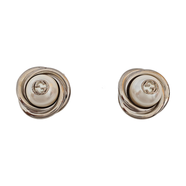 Metal White Clip On Earrings