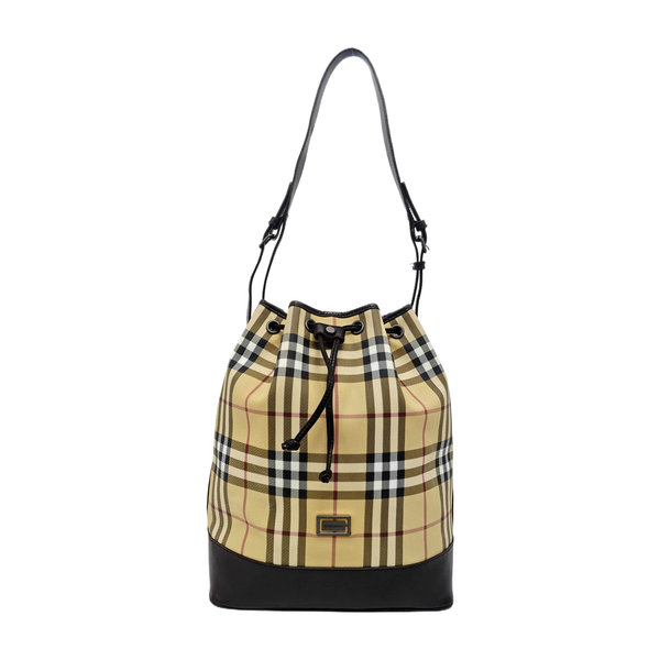 Coated Canvas Bucket Bag Beige
