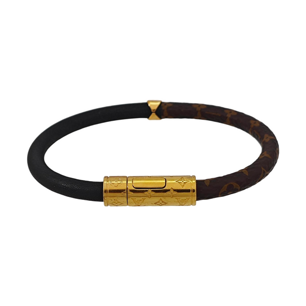 DAILY CONFIDENTIAL Leather Brown Bangle