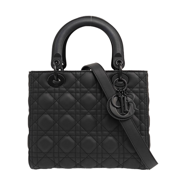 Lady Dior Medium Cannage Calfskin Black