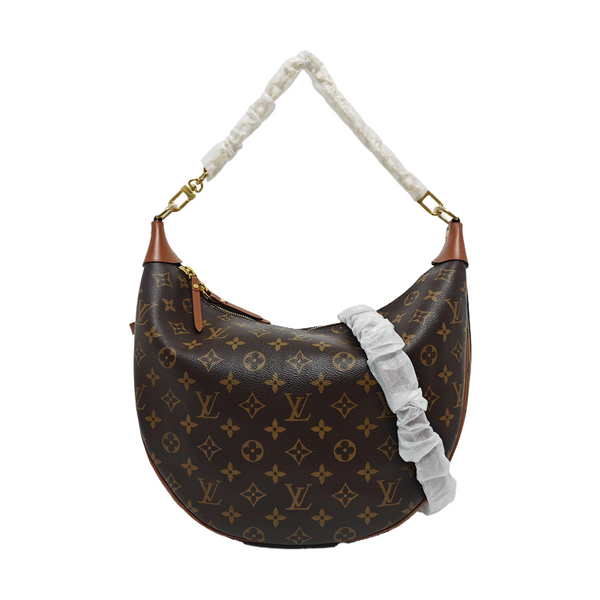 LOOP HOBO Monogram Coated Canvas Brown