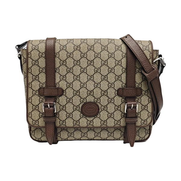 Monogram Coated Canvas Crossbody Bag Brown