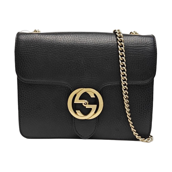 Interlocking G Small Calfskin Black